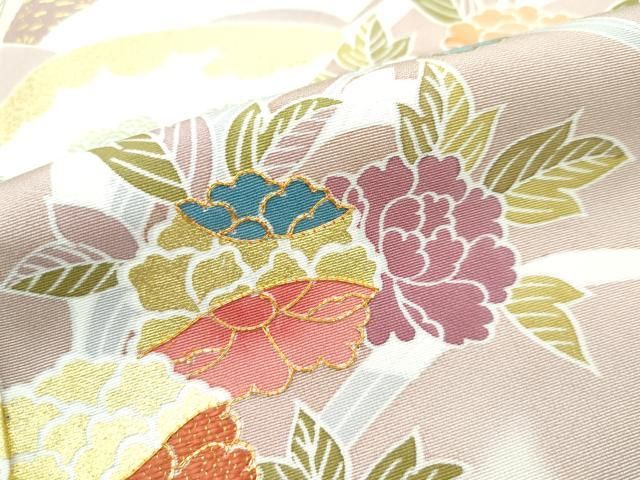 平和屋本店□極上 創業460年・千總 訪問着 駒刺繍 雲取り草花文 暈し