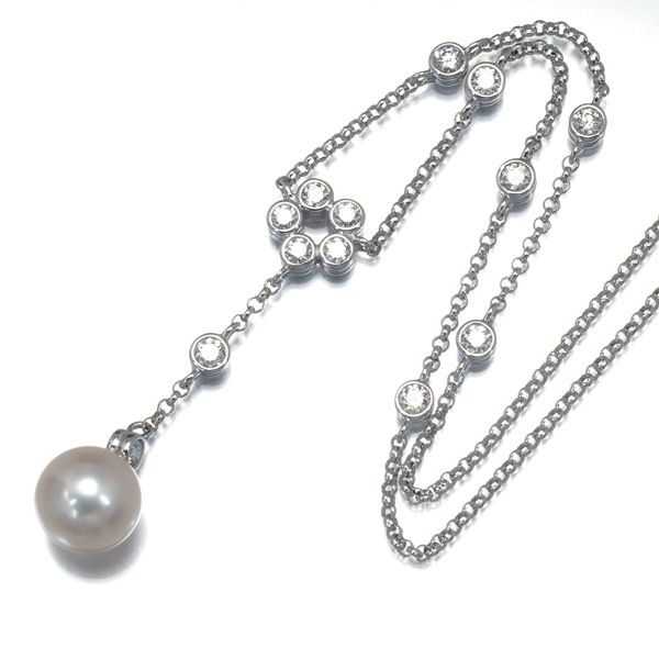 TASAKI タサキ ネックレス ダイヤ ダイヤモンド 0.43ct パール