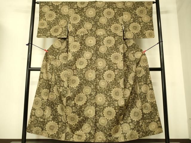 平和屋着物□本場大島紬 霞草花文 正絹 逸品 CAAM9214yc 平和屋着物□