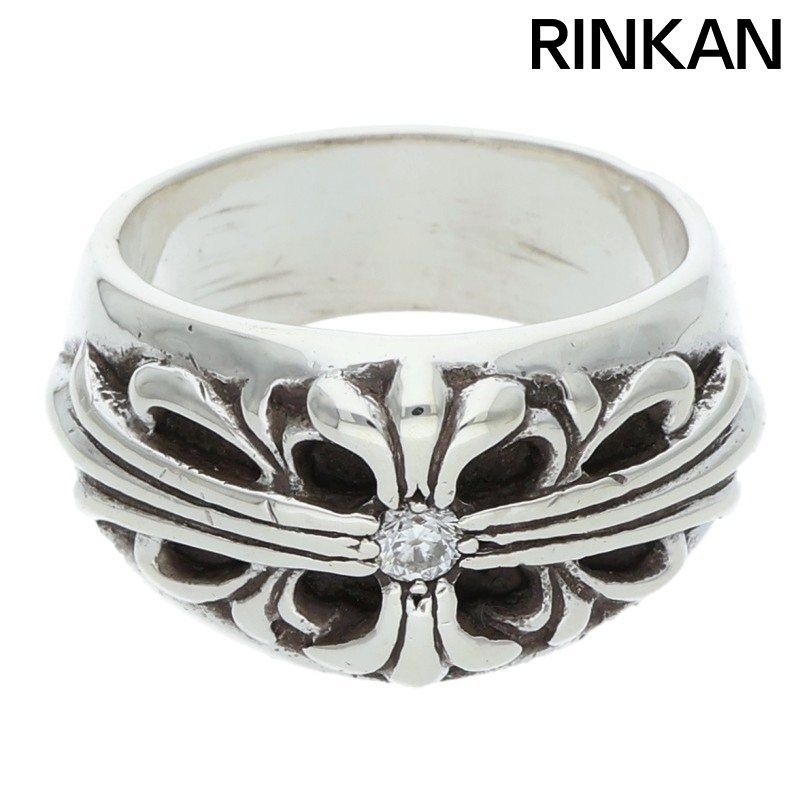 クロムハーツ FLRL CRS 1DIA フローラルクロス 1ダイヤ シルバーリング メンズ 20号