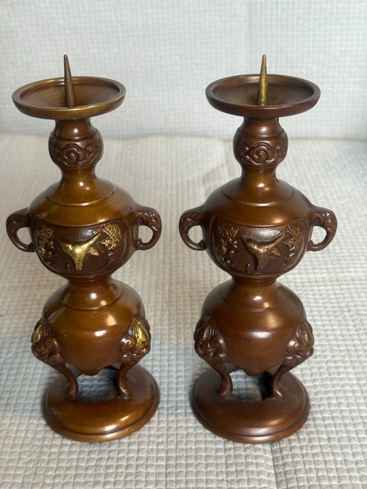仏具セット 火立て 蝋燭立て 一対 花立て一対 おりんセット 品