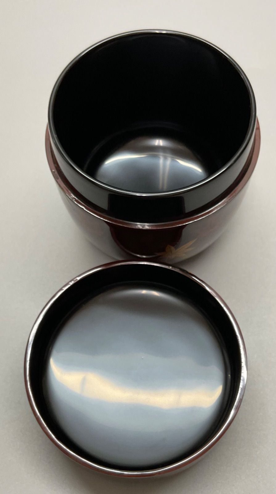 S14 中村宗悦 白檀塗紅葉 棗 なつめ 共箱 茶道具 茶器 重さ 48.1