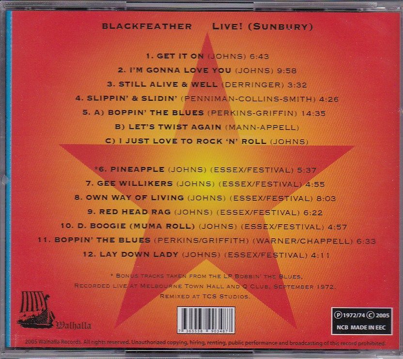 Black Feather / Live Sunbury and Bonus T - ユークリッド レコード ...