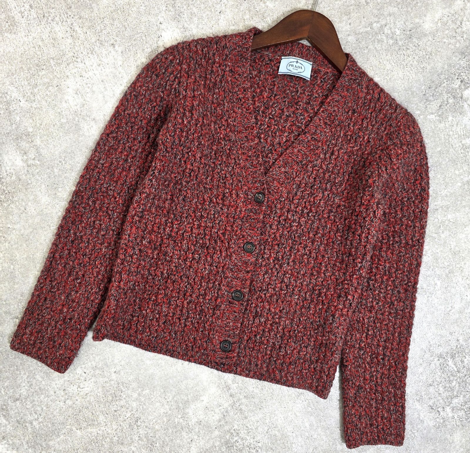 ☆ PRADA プラダ ミックス ツイード ニット Vネック