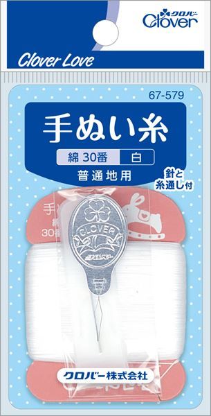 【低価，SALE】 【まとめ買い-24点セット】手ぬい糸　綿３０番　白　ＬＭ６７５７９ 【 クロバー 】 【 糸・ゴム 】 ひも・ひも用品