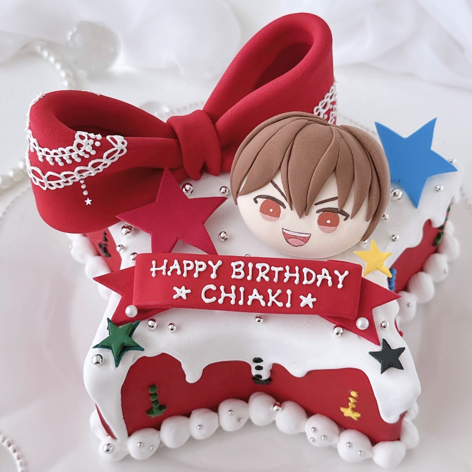 ソーラーローズとオレガノピンク紫陽花のクレイケーキ