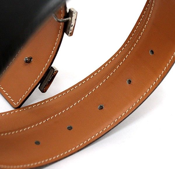エルメス コンスタンス カーフ ゴールド金具 ベルト　Hベルト HERMES エルメス コンスタンスHベルト リバーシブル ブラック