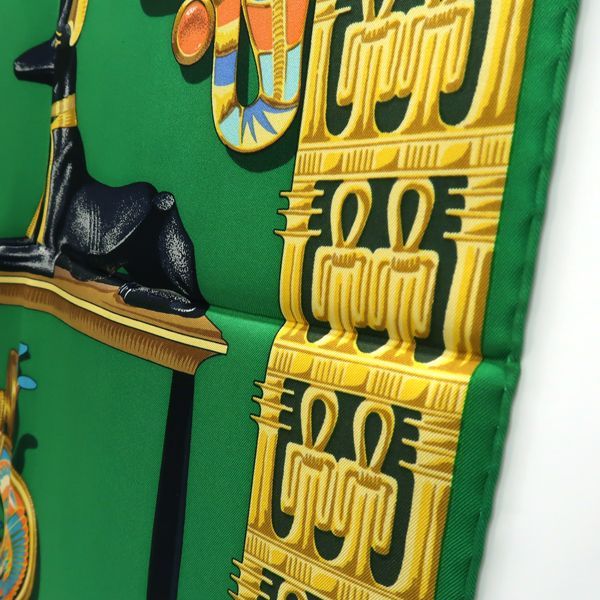 HERMES カレ90 TUTANKHAMUN ツタンカーメン 緑 グリーン RYBAL