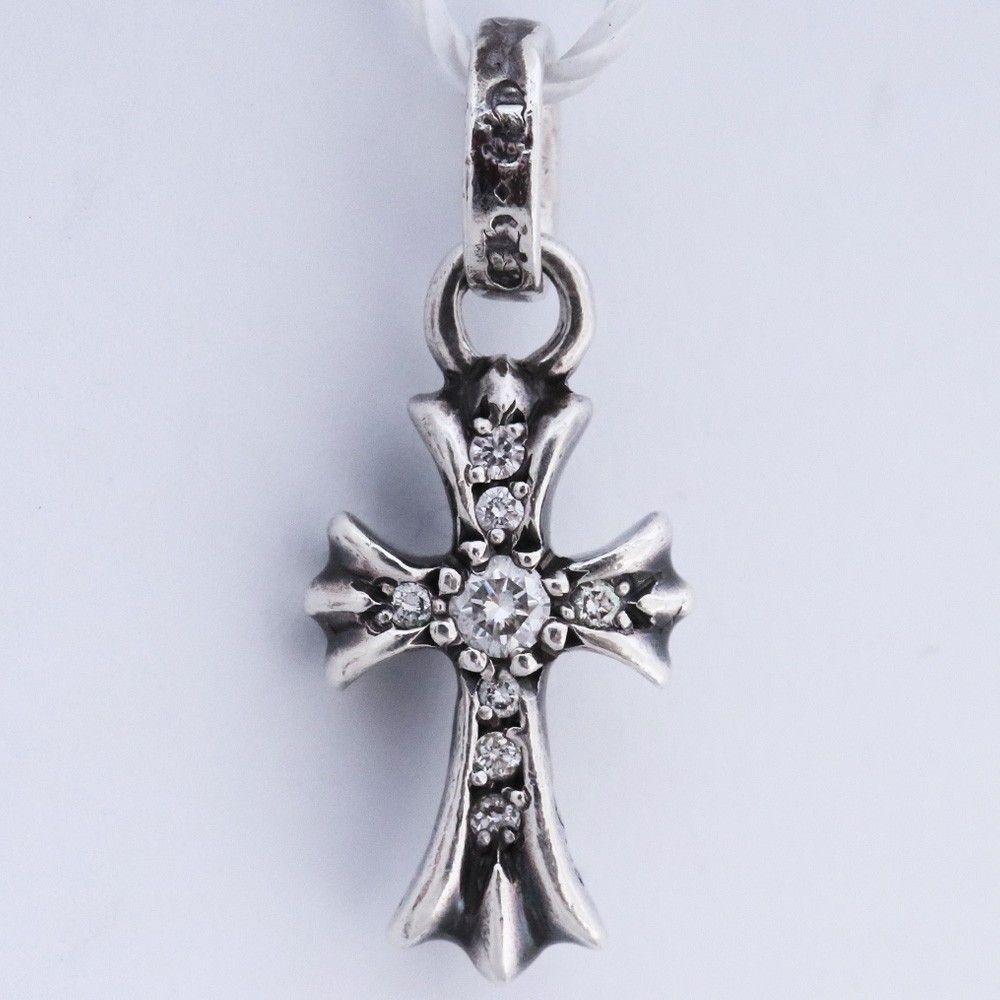 CHROME HEARTS CHクロス ベビーファットチャーム withパヴェダイヤモンド シルバー