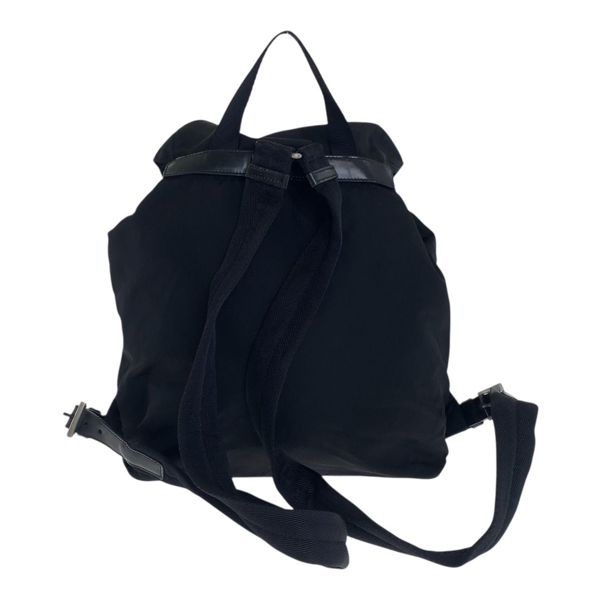 PRADA プラダ テスート 三角ロゴプレート ブラック 黒 シルバー金具  