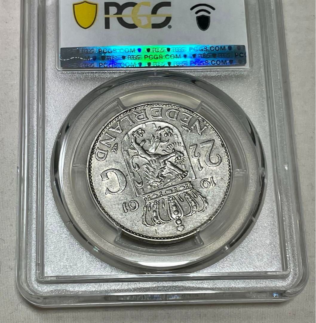 オランダ ユリアナ女王 2.5ギルダー銀貨 1961 PCGS AU55 - メルカリ