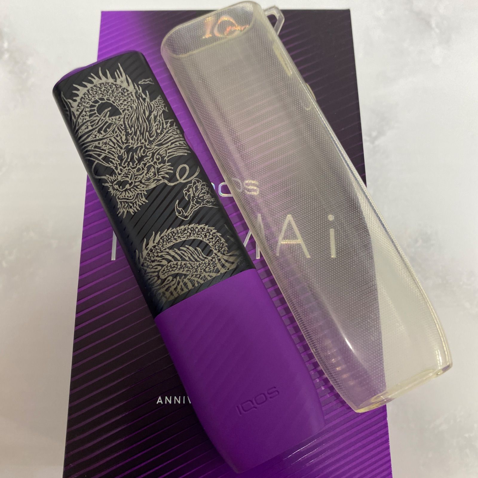 龍 鳳凰 デザイン iQOS アイコス イルマ i ワン 10周年 モデル 黒紫 龍 鳳凰 デザイン iQOS アイコス イルマ i ワン 10周年 モデル 黒紫