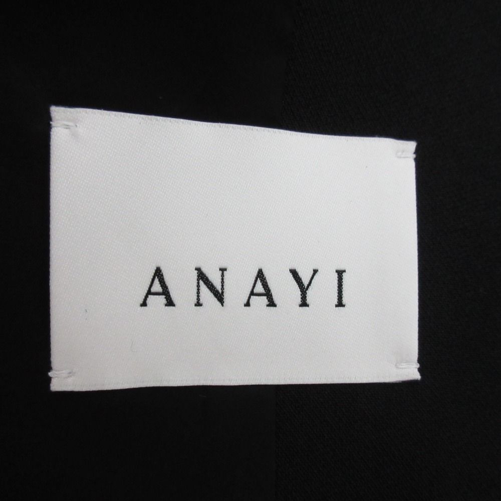 ANAYI - 美品 23AW ANAYI アナイ ライトダブルクロスノーカラージャケット サイズ36 ブラック レディース 古着 中古 USED ANAYI - 美品 23AW ANAYI アナイ ライトダブルクロスノーカラー