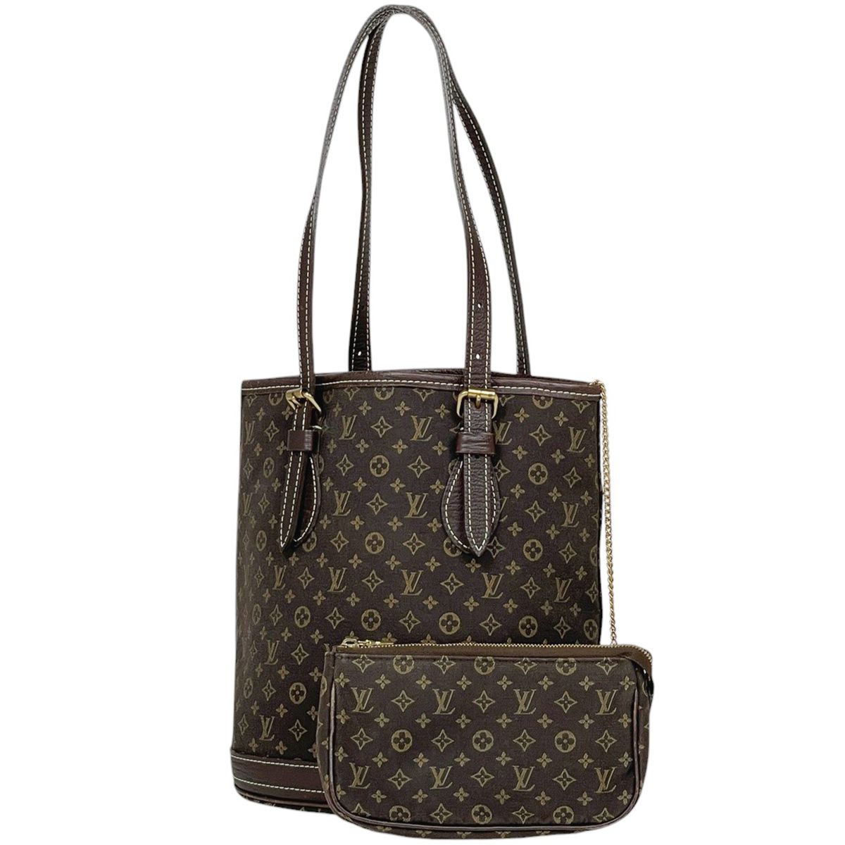 ルイ ヴィトン Louis Vuitton バケット PM ショルダーバッグ バケツ型 トートバッグ モノグラムミニラン エベヌ ブラウン M95226 レディース