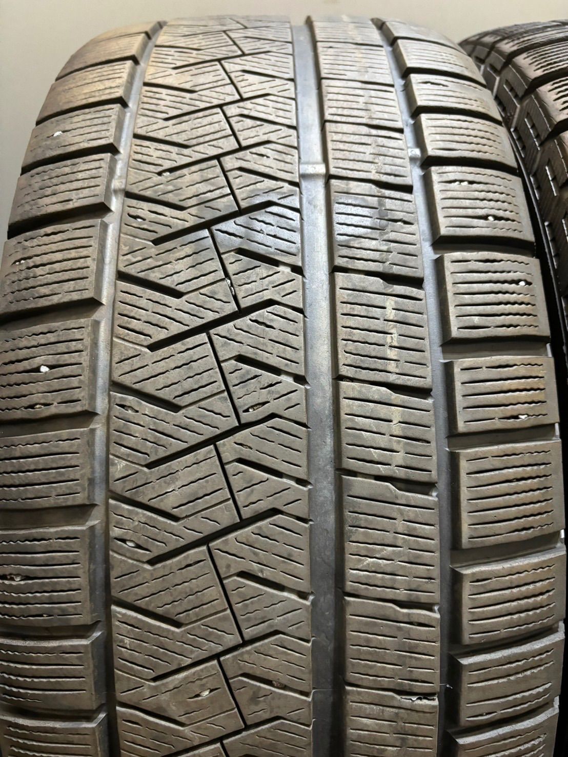 ★245/45R17 PIRELLI/ICE ASIMMETRICO 18年製 EUROTECH 17インチ 7.5J +47 112 5H スタッドレス 4本 ベンツ Eクラス (南4-G497)