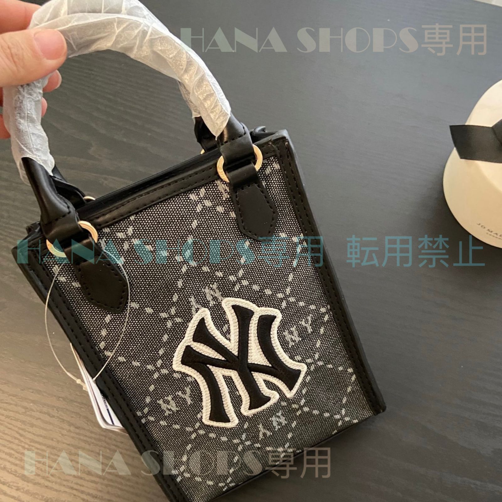 人気 美品 MLB メジャーリーグベースボール KIDS DIA MONOGRAM JQD MINI TOTE BAG NYロゴ ファッション レディース バッグ ダイヤ モノグラム ジャカード ラージ ハンドバッグ トートバッグ ブラック