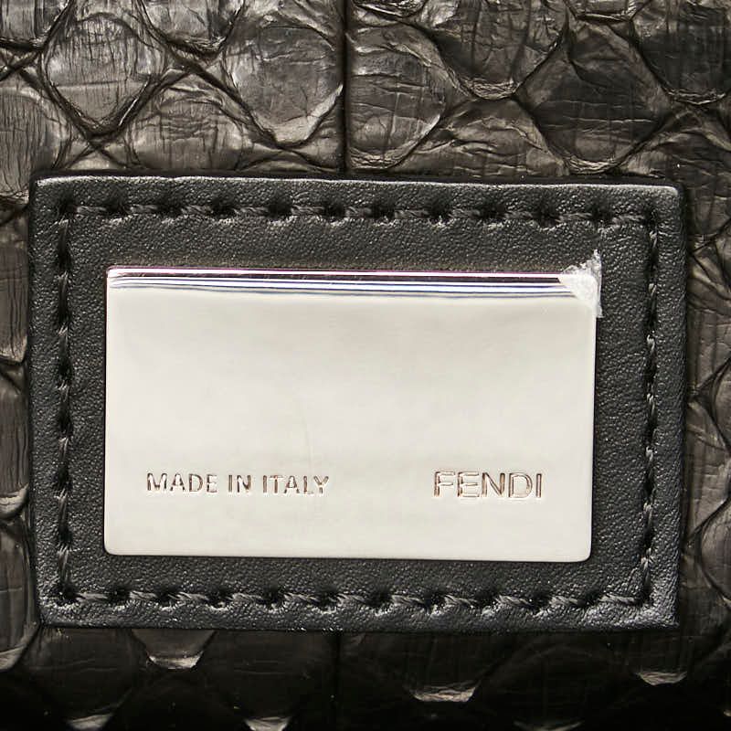 フェンディ ビーカブ バグズ モンスター 8BN226 ブラック レザー パイソン レディース FENDI【1-0167909】