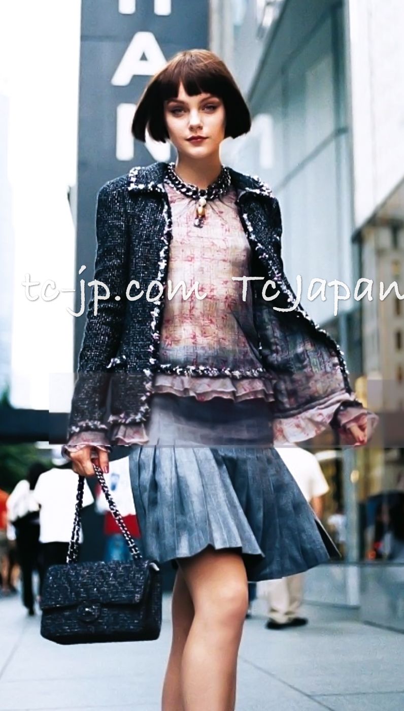 美品　CHANEL シャネル　トリコロール ツイード　スカート　シルク スカート - プレタポルテ | CHANEL