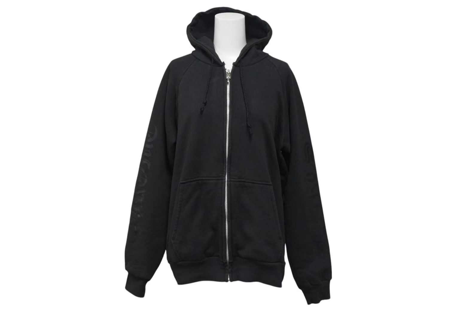 Chrome Hearts - CHROME HEARTS クロムハーツ ホースシュープリント ジップアップフーディー サーマル パーカー サイズS ブラック 美品 中古 4b000717 CHROME HEARTS クロムハーツ ホースシュープリント ジップアップ