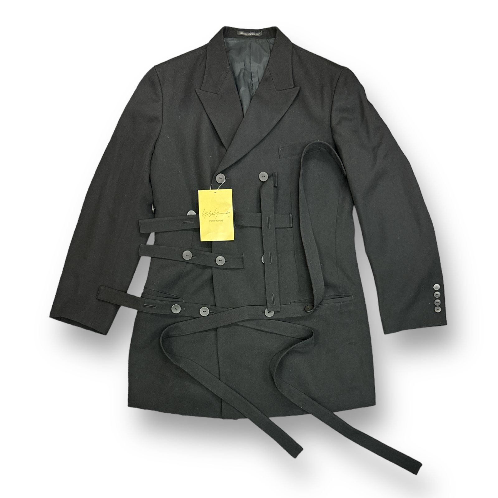 定価220000円 Yohji Yamamoto POUR HOMME 23AW BELTED PEAKED JKT 