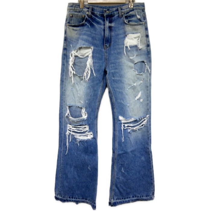 emostanceclubフレアダメージdenim EMOSTANCECLUB / Painted Flare Fit Carpenter jeans | HOLICK