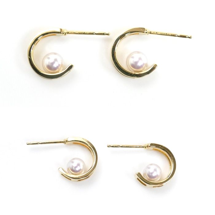MIKIMOTO ミキモト K18YG イエローゴールド パール ピアス PE-1723PK