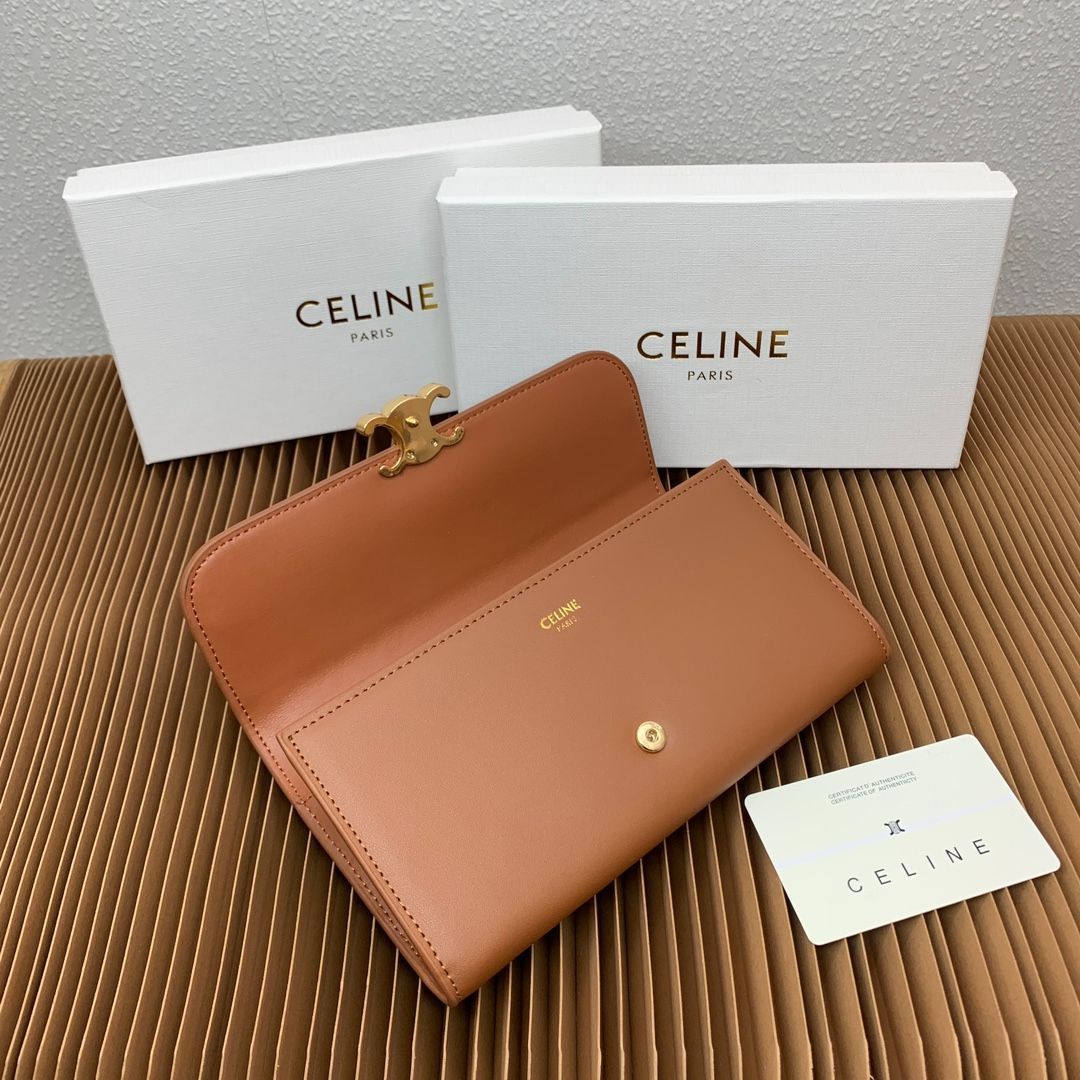 新品未使用】セリーヌ（Celine）ブラウンレザー長財布#2 - メルカリ