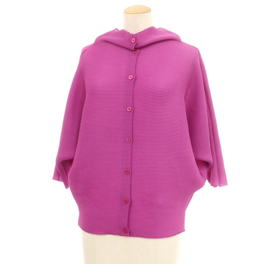 【美品】me イッセイミヤケ カーディガン ドルマンスリーブ パープル ISSEY MIYAKE イッセイミヤケ ニットカーディガン ?衫 Cardigan M