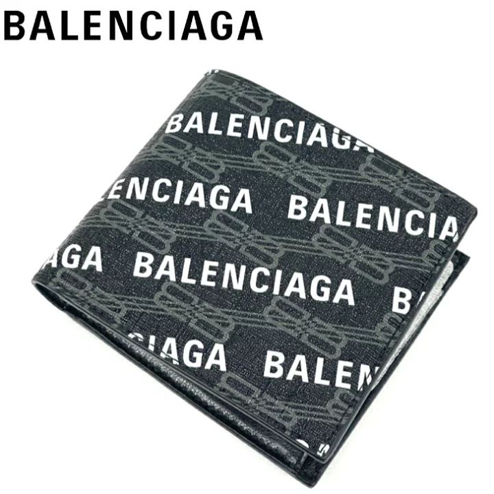 新品未使用 BALENCIAGA二つ折り財布 594315 ブラック正規品