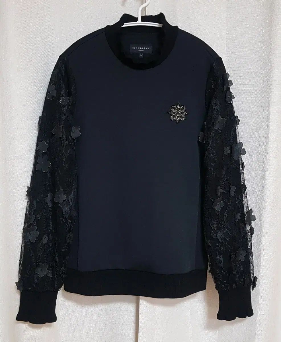 St ANDREWS セント アンドリュース レディース 立体的な フラワー パータン ハイネック Tシャツ