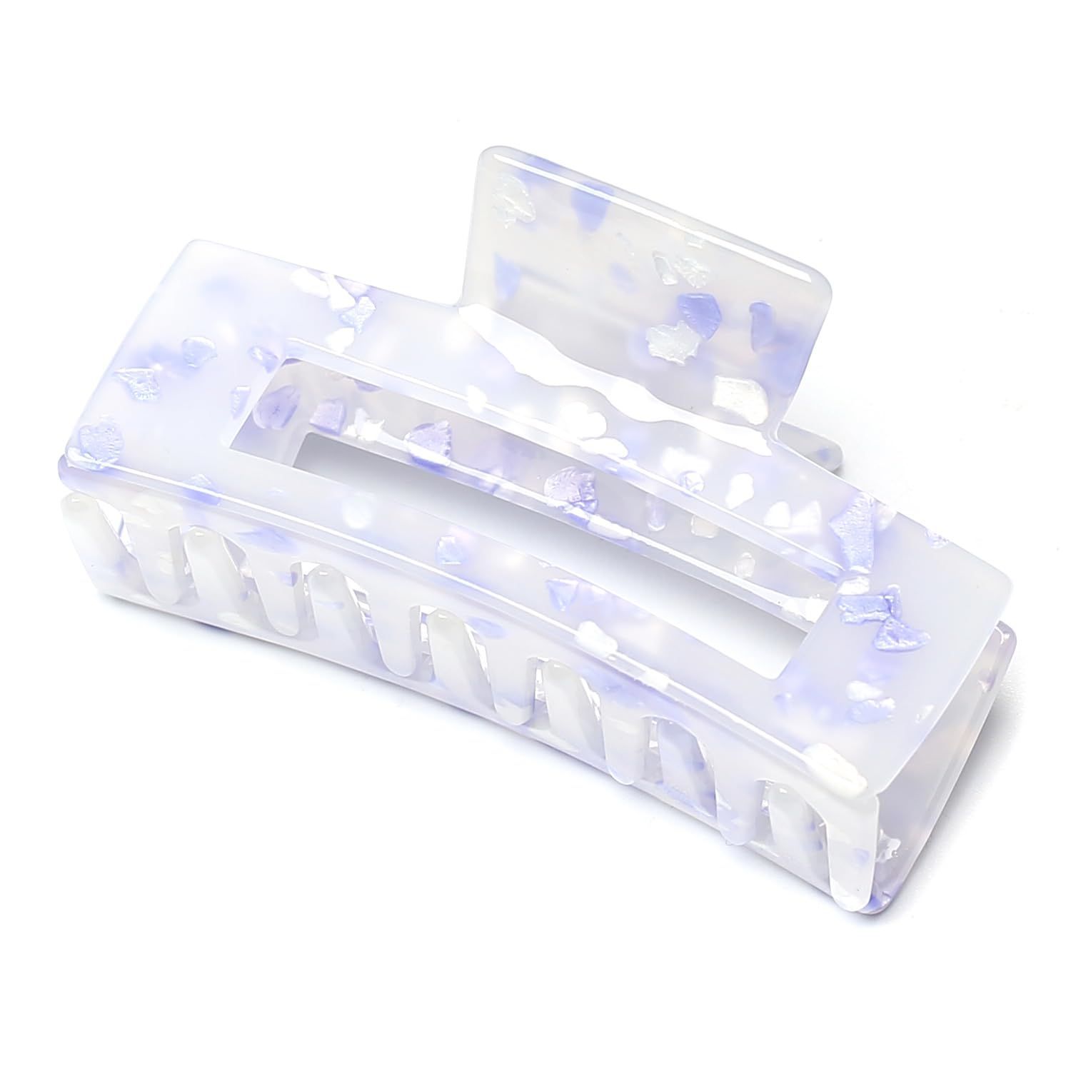 大人 強力 ヘア バンズクリップ 紫 おしゃれ クリップ 髪留め 韓国 ヘアクリップ レディース パープル 1本 7.4 4 cm 中くらい Purple QinGoo