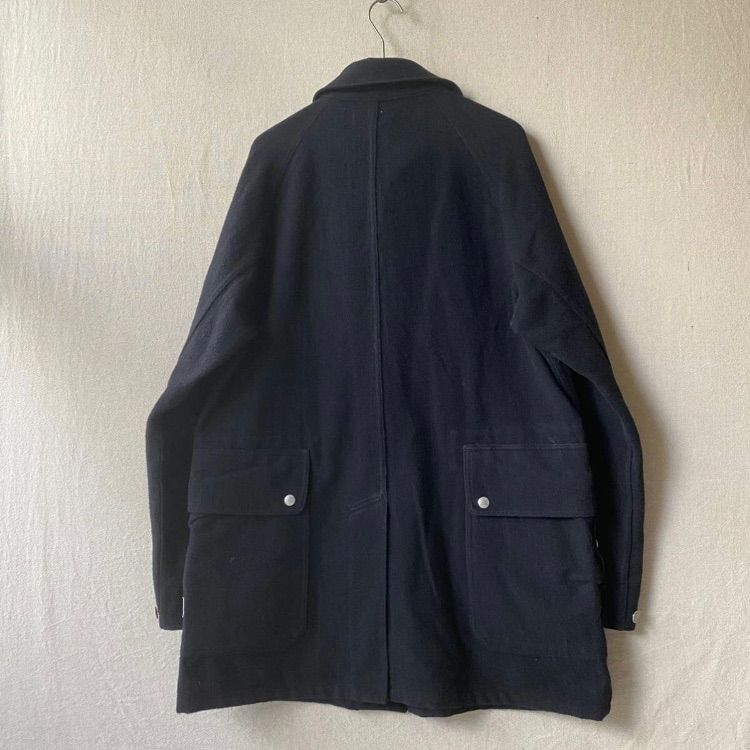 定価4.3万円 SASSAFRAS ウール フォールリーフ コート / S ネイビー