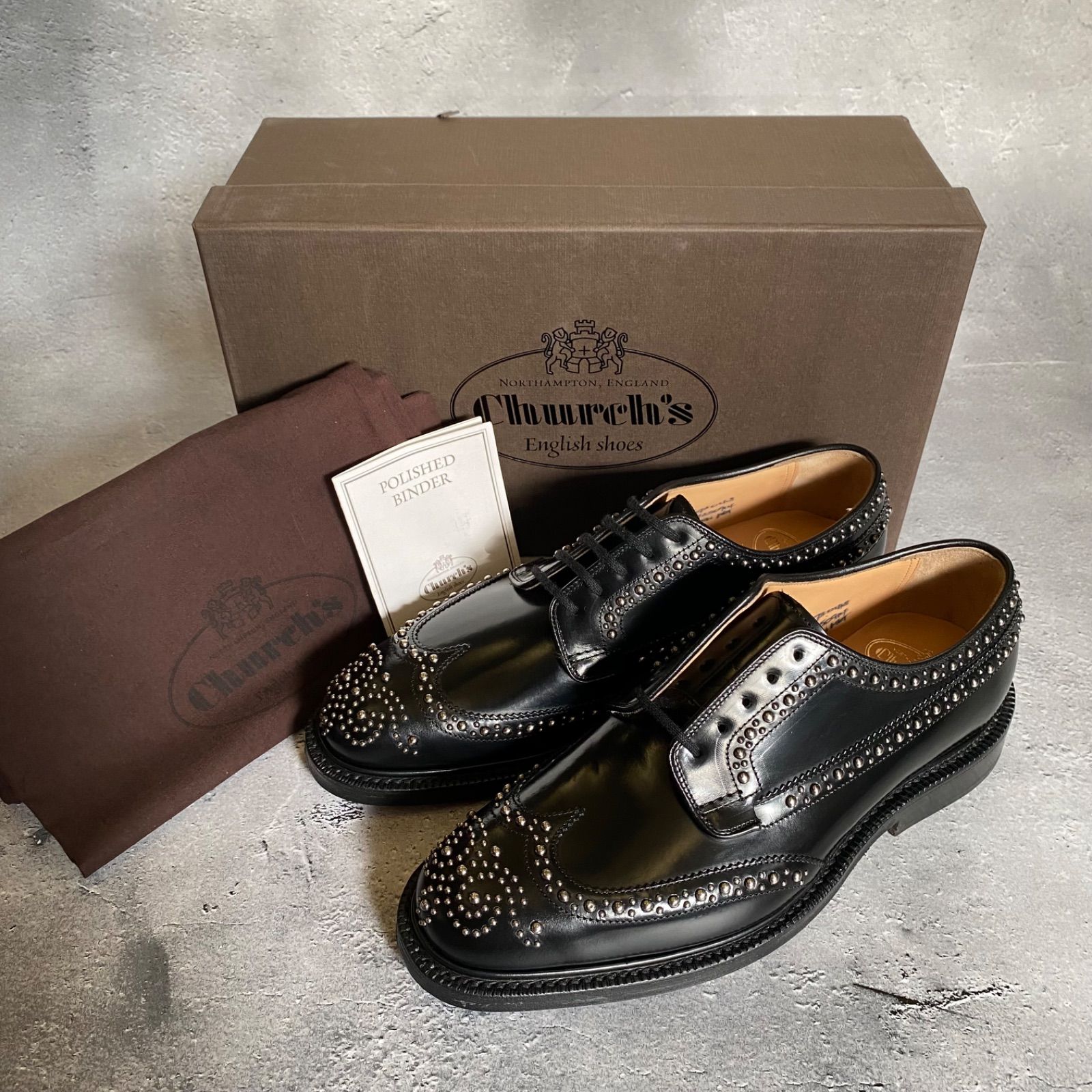 新品 Church's グラフトン ダービーブローグシューズ スタッズ 革靴 新品 Church's グラフトン スタッズ ダービーブローグシューズ