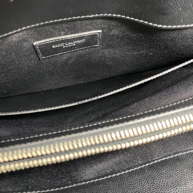 Saint Laurent ロゴ レザー トートバッグ ブラック サンローラン サックドジュール 縦型 グレインレザー トート