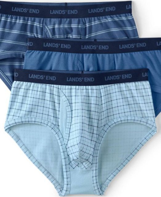 ランズエンド メンズ ブリーフパンツ アンダーウェア Men s Comfort Knit Brief 3 Pack Blue light blue 3 pack