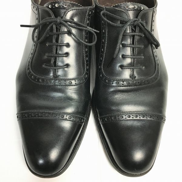 大塚製靴/Otsuka　日本製　セミブローグ　キャップトゥ　ビジネスシューズ〈黒/BLACK/ブラック〉size8.5　 26.5-27.0/メンズ/菅NO.ZD-56 #BUZZBERG