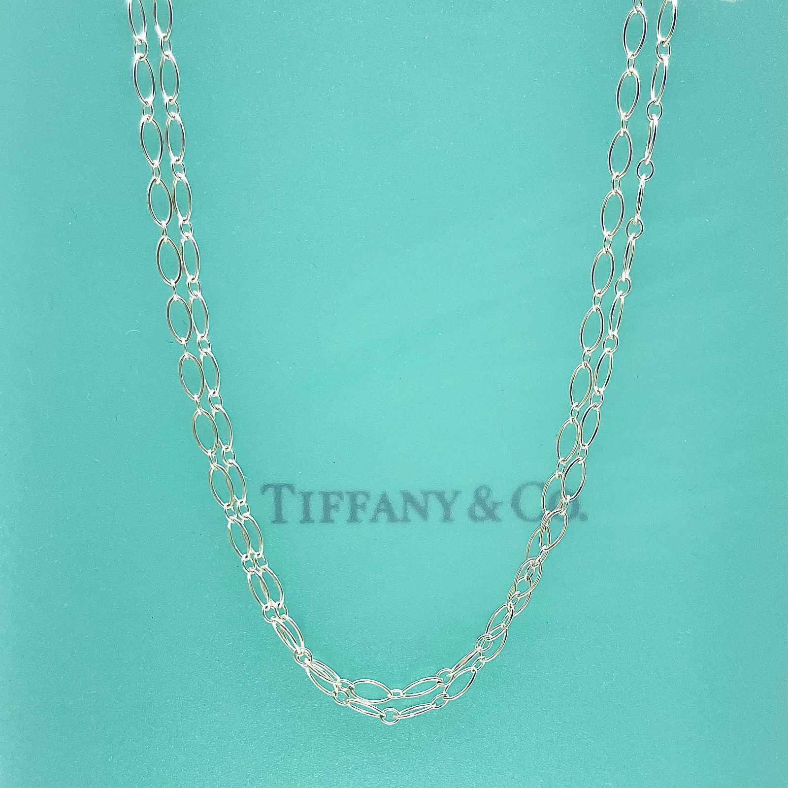 希少　ティファニー オーバル　チェーン　76cm ロング　ネックレス　オールド old Tiffany ★112