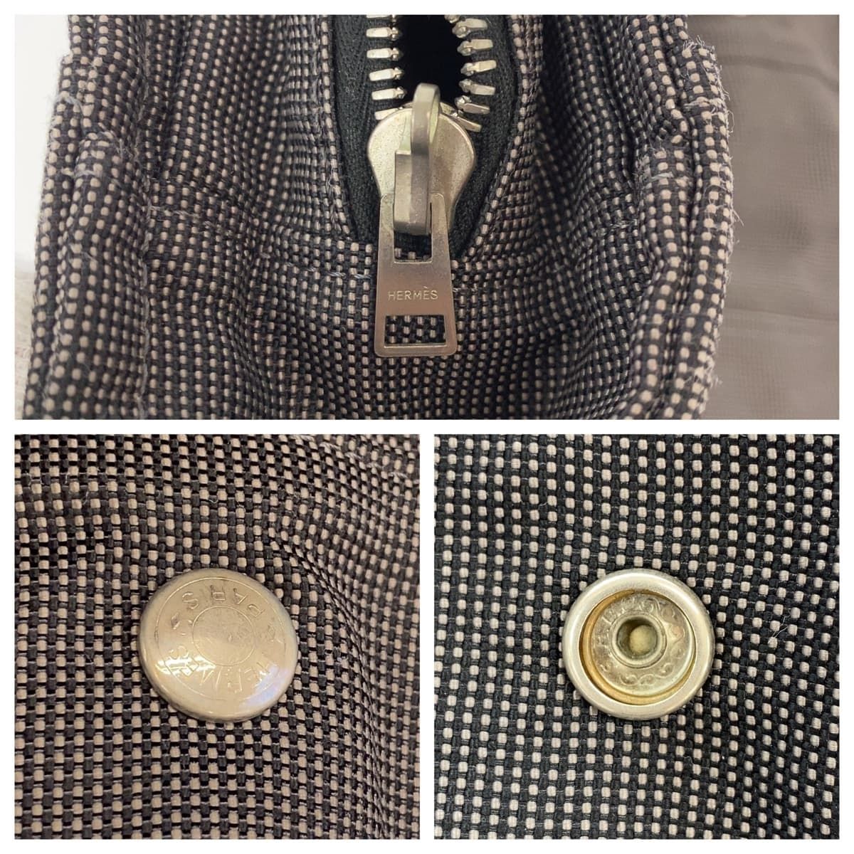 HERMES エルメス エールライントートMM グレー シルバー金具