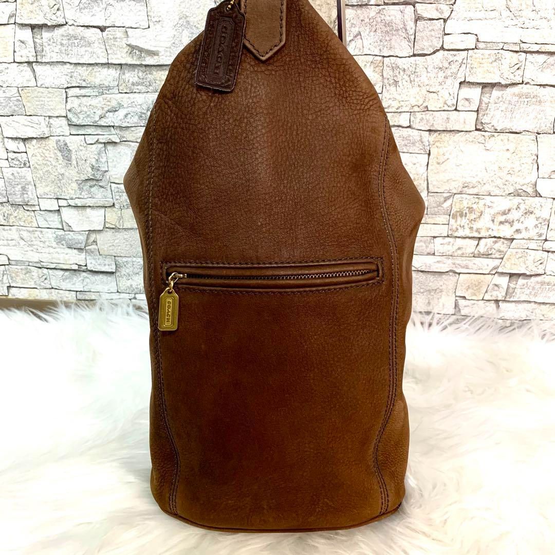 や*ん様 【COACH】本革 シボ オールレザー ショルダーバッグ ボディバッグ COACH コーチ ワンショルダーレザーバッグ シボ革ボディバック 4944