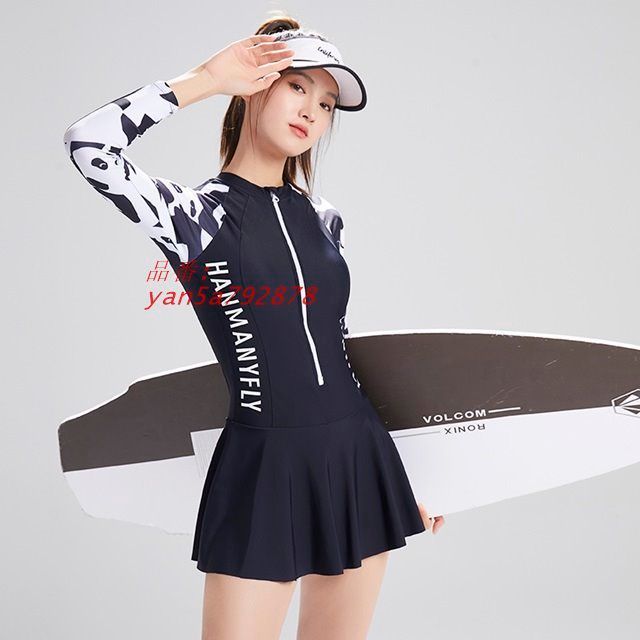 水着 レディース フィットネス水着 体型カバー フィットネス水着 大きいサイズ 長袖 スカート 水着 袖あり 水着 シンプル ワンピース水着 フィットネス 水着 yan5a792878