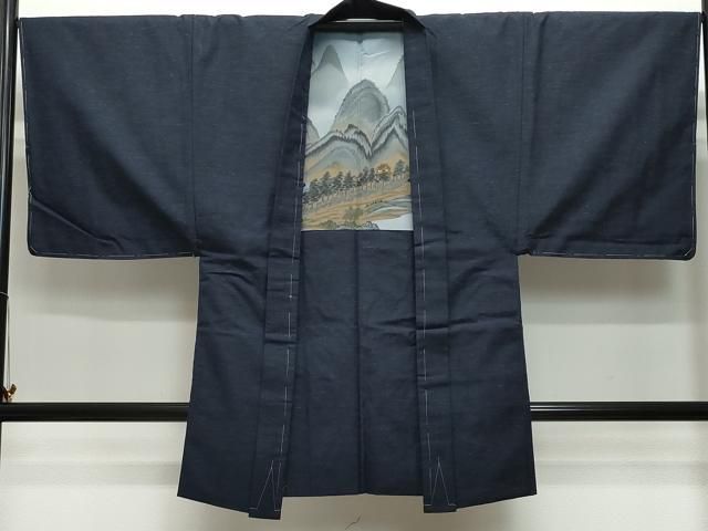 平和屋着物▽男性 小紋 単衣 アンサンブル 霞文 CAAQ0053vf