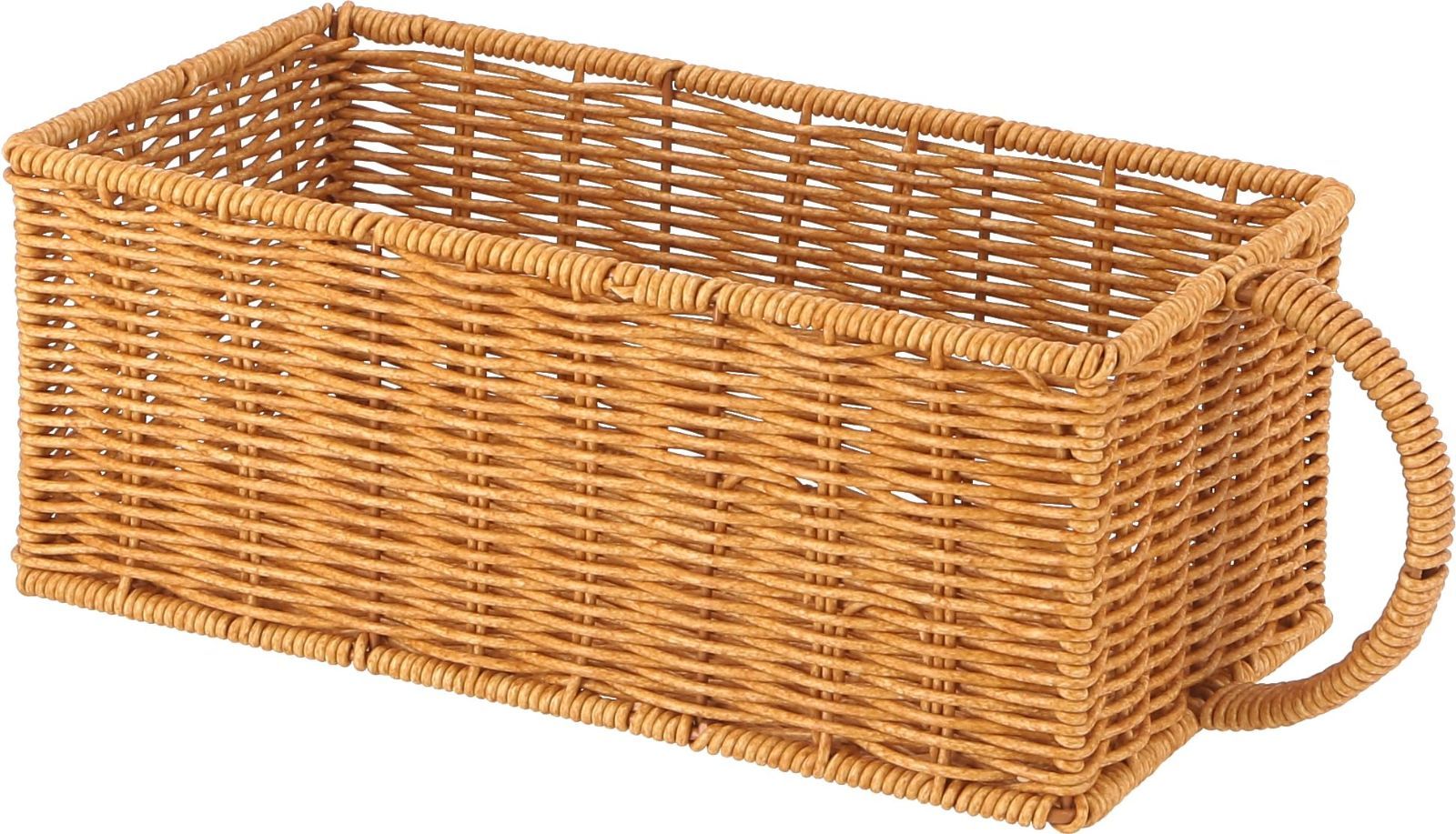手編み バスケット 新品 不二貿易 収納バスケット 幅34×奥行16×高さ11.5cm