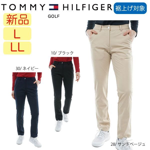 ♥ L LLサイズ裾上げ対象商品 ゴルフウェア レディースゴルフパンツ ボンディングテーパードパンツ THLA383 トミーヒルフィガー ストレッチ 防風 大きいサイズ有 TOMMY HILFIGER GOLF