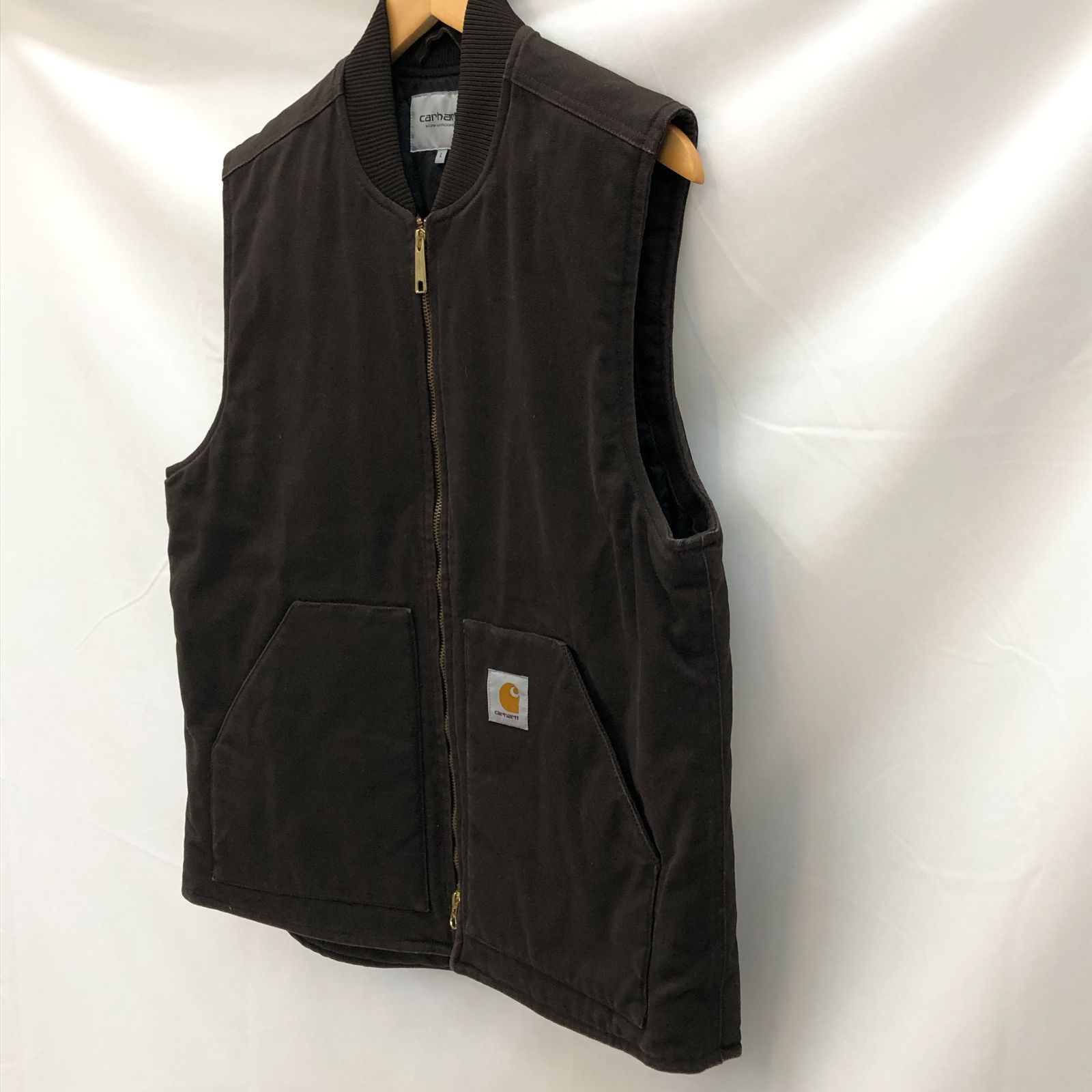 USA製 カーハート ダックベスト ダークブラウン 表記(XL