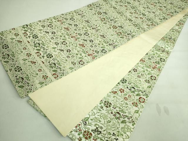 平和屋着物□極上 男性 両面 角帯 組織 銀糸 逸品 DZAA6714kh5