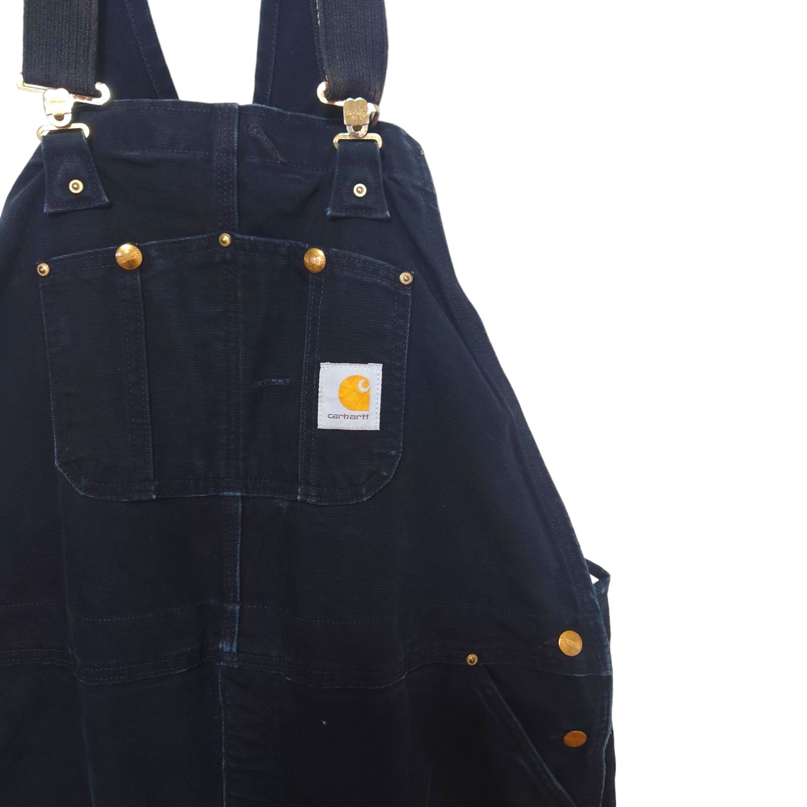 【Carhartt】ダブルニー ダックオーバーオール ブラック A-2338 Carhartt】USA製 ダブルニーダック オーバーオール ブラック S
