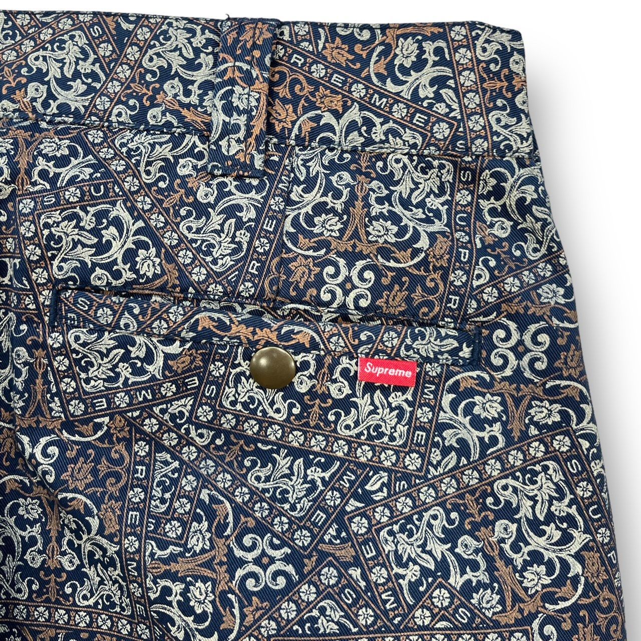 Supreme 21AW Work Pant Navy Floral Cards 32 - メルカリ