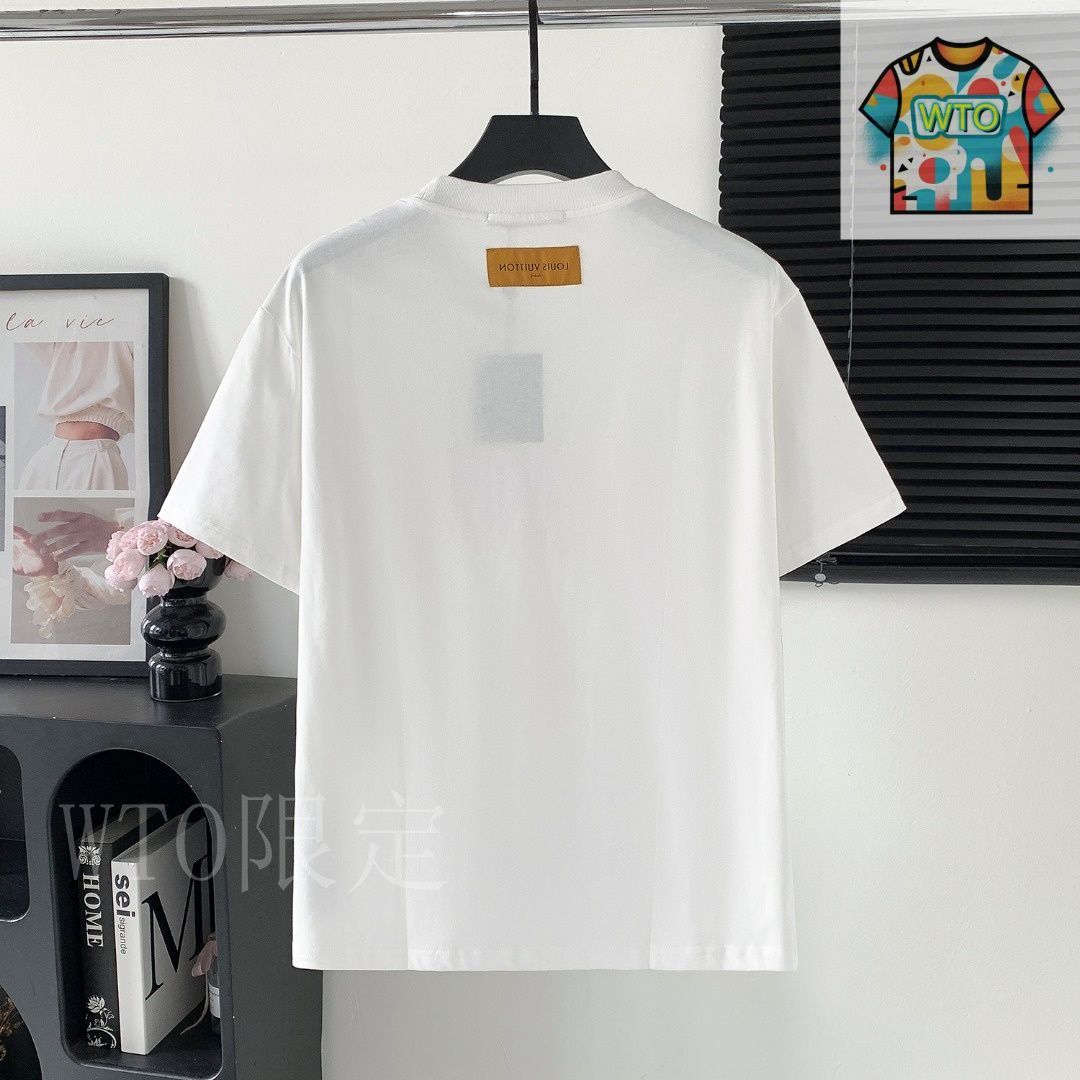 今日特価】Louis Vuitton LV Logo Print ショートスリーブ-1