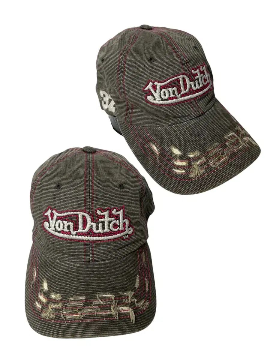 Von Dutch(ボンダッチ) ウォッシュ ダメージ ボールキャップ 帽子