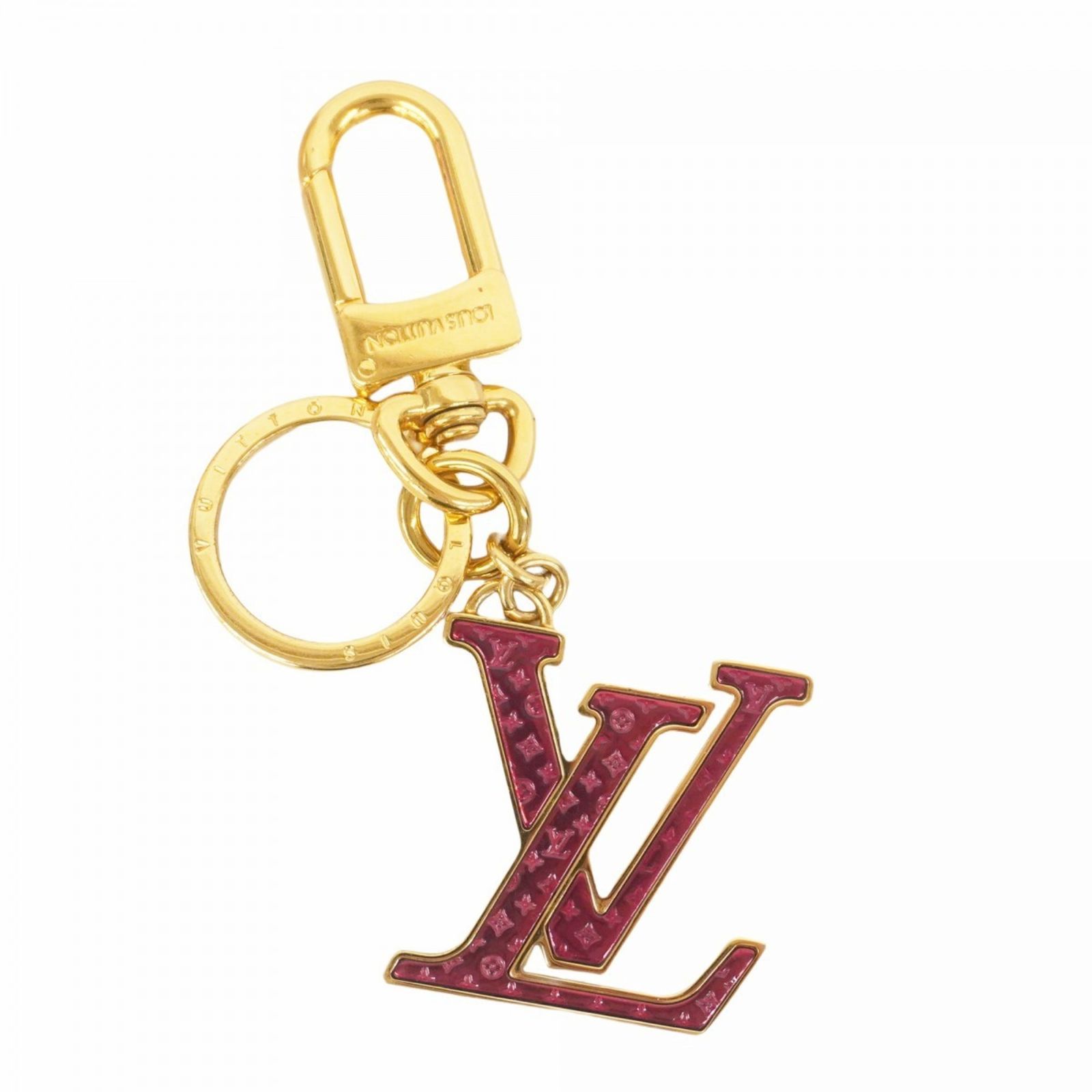 ルイ ヴィトン Louis Vuitton ルイ ヴィトン キーホルダー ポルトクレLVナノグラム M00547 レッド ゴールドレディース